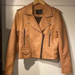 Small pink faux leather jacket